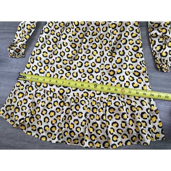 NEVER A WALLFLOWER Cheetah Print Fit & Flare Dress Small Silk Viscose Made in LA - Picture 13 of 16